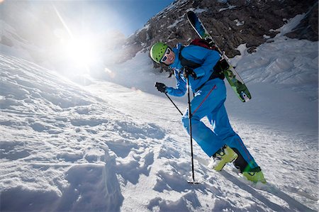 Skier at Sella mountains, Santa Cristina, Valgardena, Alto Adige, Italy Stock Photo - Premium Royalty-Free, Code: 6121-07970154