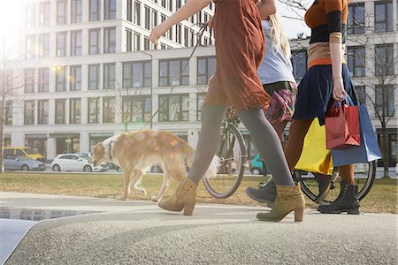 Three friends walking in a playground with dog, Munich, Bavaria, Germany Stockbilder - Premium RF Lizenzfrei, Bildnummer: 6121-08228535