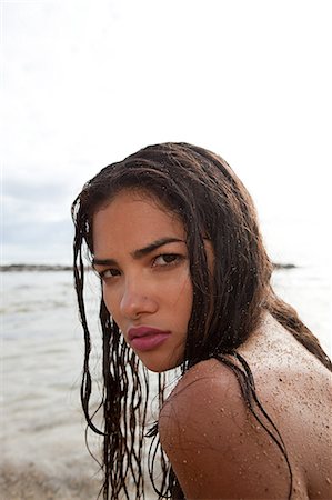 puerto rico beach - Woman on beach Stock Photo - Premium Royalty-Free, Code: 6122-07696891