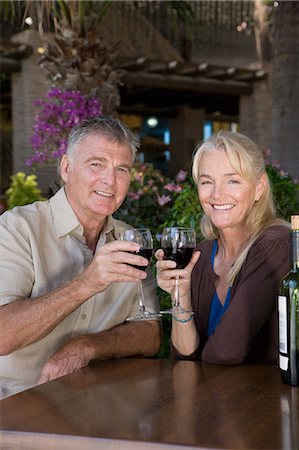 simsearch:6122-07697023,k - Mature couple having red wine Stock Photo - Premium Royalty-Free, Code: 6122-07697085