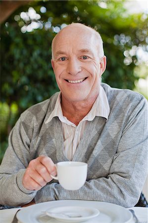 simsearch:6113-07648885,k - Older man having cup of coffee Stock Photo - Premium Royalty-Free, Code: 6122-07703546