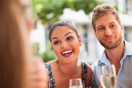 partying close up outdoor - Friends drinking champagne together Stock Photo - Premium Royalty-Free, Code: 6122-07706160