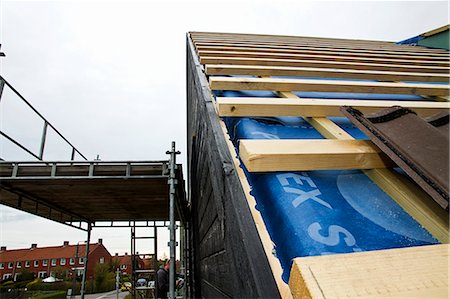 european house roofing - Close up of building under construction Stock Photo - Premium Royalty-Free, Code: 6122-07707216