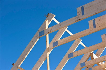 future building - Close up of roof under construction Stock Photo - Premium Royalty-Free, Code: 6122-07707222