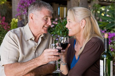 simsearch:6122-07697023,k - Mature couple having red wine Stock Photo - Premium Royalty-Free, Code: 6122-08212495