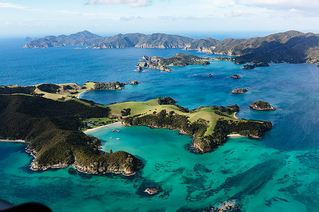 reefs - Scenic view Bay of Islands, North Island, New Zealand Foto de stock - Sin royalties Premium, Código: 6124-09188675