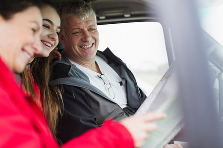 simsearch:6113-07242542,k - Parents and daughter looking at map in motor home Stock Photo - Premium Royalty-Free, Code: 6124-09188834