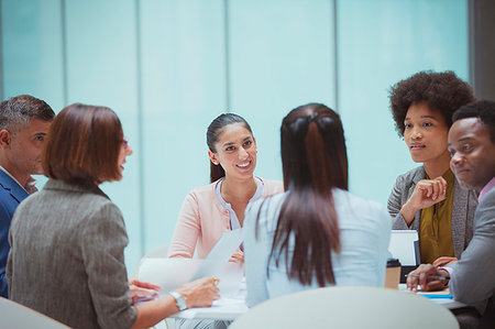 simsearch:6124-09229162,k - Business people talking in conference room meeting Stock Photo - Premium Royalty-Free, Code: 6124-09229113