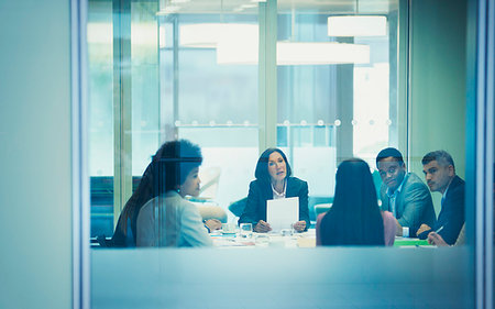 simsearch:6113-07565838,k - Business people talking in conference room meeting Stock Photo - Premium Royalty-Free, Code: 6124-09229203