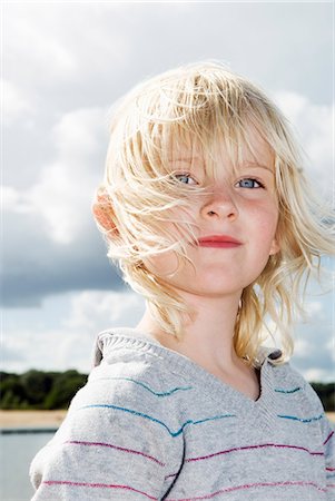Sweden, Skane, Portrait of blond girl (4-5) Stock Photo - Premium Royalty-Free, Code: 6126-08580647