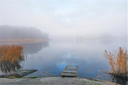 simsearch:6126-09266676,k - Sweden, Uppland, Lidingo, Fog over lake Stockbilder - Premium RF Lizenzfrei, Bildnummer: 6126-08580821