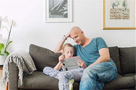 preteen swedish girl - Sweden, Father doing homework with daughter (8-9) Stock Photo - Premium Royalty-Free, Code: 6126-08642919