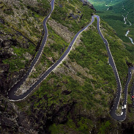 Norway, Trollstigen, Winding road in summer Stock Photo - Premium Royalty-Free, Code: 6126-08643413