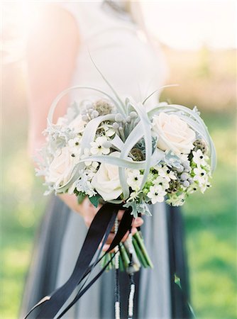 Sweden, Close- up of white wedding bouquet Foto de stock - Sin royalties Premium, Código: 6126-08644298