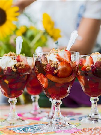 swedish berries - Sweden, Skane, Strawberry gelatin dessert in glasses Stock Photo - Premium Royalty-Free, Code: 6126-08644212