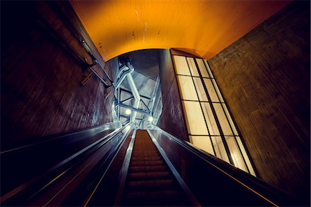 Norway, Oslo, Low-angle view of escalator Stock Photo - Premium Royalty-Free, Code: 6126-08644536