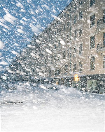 snow blizzard - Helsinki, Finland, Ullanlinna district in snowstorm Stock Photo - Premium Royalty-Free, Code: 6126-08659505