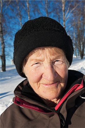 simsearch:6126-09103639,k - Sweden, Gastrikland, Ockelbo, Portrait of senior woman outdoors Stock Photo - Premium Royalty-Free, Code: 6126-08635228