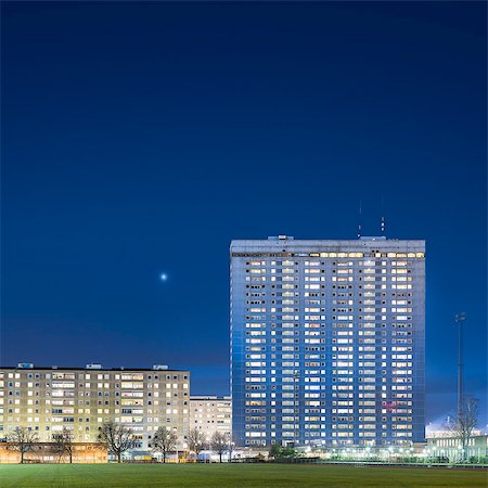 Sweden, Skane, Malmo, city buildings at night Stock Photo - Premium Royalty-Free, Code: 6126-08635763