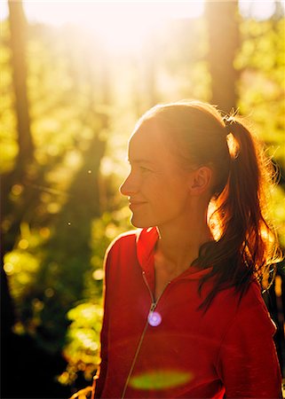 simsearch:6126-08635314,k - Finland, Paijat-Hame, Heinola, Mid-adult woman in forest Stock Photo - Premium Royalty-Free, Code: 6126-08636520