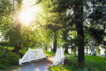 finnish - Finland, Pirkanmaa, Tampere, White bridge in park Photographie de stock - Premium Libres de Droits, Code: 6126-08781572