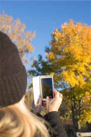 simsearch:6126-09204829,k - Woman taking photograph of tree Stock Photo - Premium Royalty-Free, Code: 6126-09103016