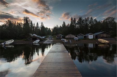 dock lake - Pier on lake in Jamtland, Sweden Stock Photo - Premium Royalty-Free, Code: 6126-09103915