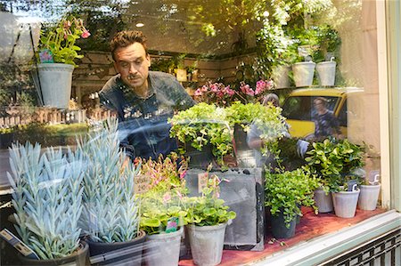 Florist working in flower shop Foto de stock - Sin royalties Premium, Código: 6126-09104258