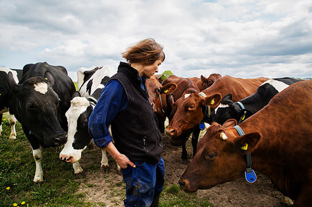 simsearch:700-03621431,k - Farmer with cows in field Foto de stock - Sin royalties Premium, Código: 6126-09266520