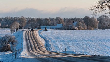 simsearch:6126-09103791,k - Snowy rural road in Stenta, Sweden Foto de stock - Sin royalties Premium, Código: 6126-09266740