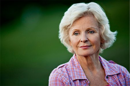 retired content - Mature woman standing outside. Stock Photo - Premium Royalty-Free, Code: 6128-08747777