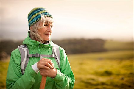 simsearch:649-08924632,k - Confident mature woman hiking in the countryside. Stock Photo - Premium Royalty-Free, Code: 6128-08738356