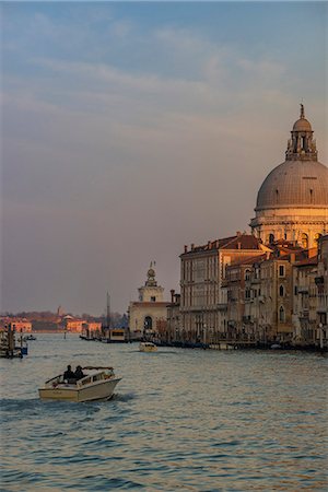 santa maria della salute - Accademia Bridge, Venice, Italy. Sunset over Canal Grande Stock Photo - Premium Royalty-Free, Code: 6129-09044140