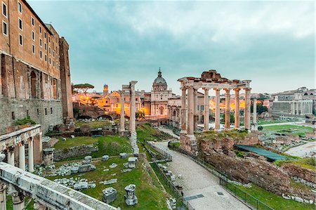 european culture - Europe, Italy, Lazio, Rome. Sunrise on Roman Forum Stock Photo - Premium Royalty-Free, Code: 6129-09044443