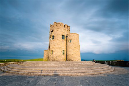 O'Brien's tower, Cliffs of Moher, Doolin, County Clare, Munster province, Ireland, Europe. Stock Photo - Premium Royalty-Free, Code: 6129-09044474