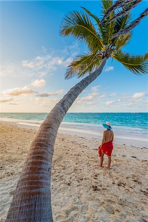 palm woman beach - Bavaro Beach, Bavaro, Higuey, Punta Cana, Dominican Republic. (MR). Stock Photo - Premium Royalty-Free, Code: 6129-09044543