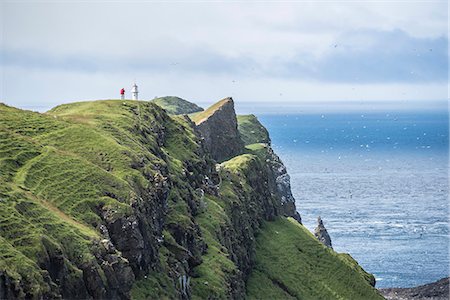 faroe islands - Mykines island, Faroe Islands, Denmark. Cliffs on the way to the lighthouse. Stock Photo - Premium Royalty-Free, Code: 6129-09044509