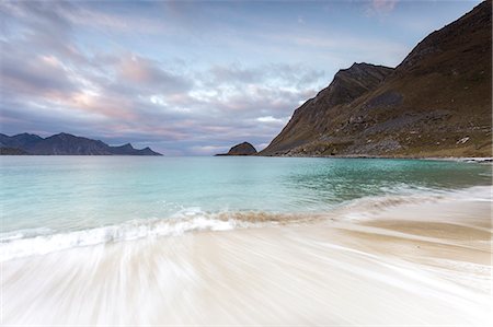 Haukland beach, Lofoten Islands, Norway Foto de stock - Sin royalties Premium, Código: 6129-09044999