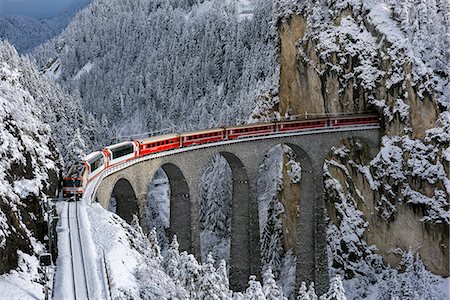 swiss winter - Bernina express ,Grigioni-Switzerland Stock Photo - Premium Royalty-Free, Code: 6129-09058013