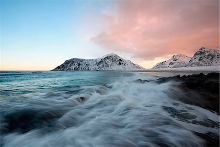 Skagsanden beach,Lofoten Islands,Norway Stockbilder - Premium RF Lizenzfrei, Bildnummer: 6129-09058240