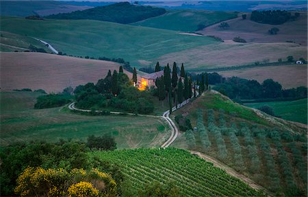 San Quirico d'Orcia, Val d'Orcia, Tuscany, Italy Stock Photo - Premium Royalty-Free, Code: 6129-09058220