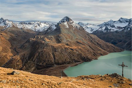 plein photogramme - Hohes Rad, Bielerhoehe, Silvretta Stausee, Bludenz / Landeck, Vorarlberg / Tirol, Austria, Europe Photographie de stock - Premium Libres de Droits, Code: 6129-09086740