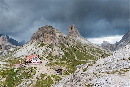 simsearch:6129-09086915,k - Sesto / Sexten, province of Bolzano, Dolomites, South Tyrol, Italy. The refuge Locatelli Stock Photo - Premium Royalty-Free, Code: 6129-09086918