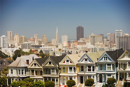 row of houses usa - Facade of townhouses, San Francisco, California, USA Stock Photo - Premium Royalty-Free, Code: 625-00804599