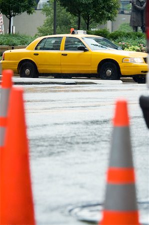 Close-up of traffic cones on a road, Chicago, Illinois, USA Stock Photo - Premium Royalty-Free, Code: 625-00804660