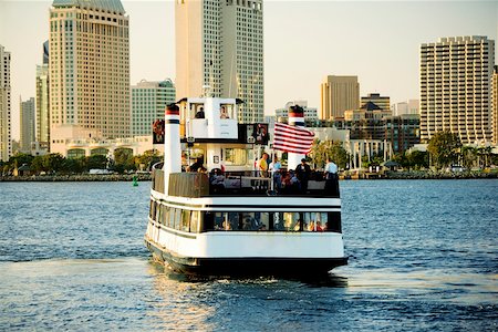 Rear view of a ferry boat, San Diego Bay, San Diego, California, USA Stock Photo - Premium Royalty-Free, Code: 625-00804972