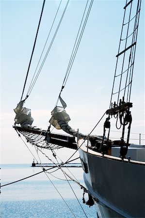 Close-up of the bow of a yacht moored at a harbor Stock Photo - Premium Royalty-Free, Code: 625-00805176