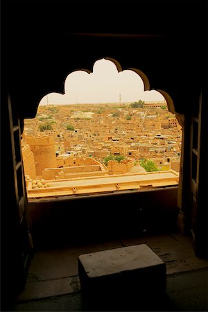 Fort seen through a window, Jaisalmer, Rajasthan, India Stock Photo - Premium Royalty-Free, Code: 625-00805208