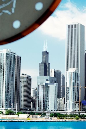 simsearch:625-00903350,k - Skyscrapers by the lake, Navy Pier, Chicago, Illinois, USA Stock Photo - Premium Royalty-Free, Code: 625-00805353