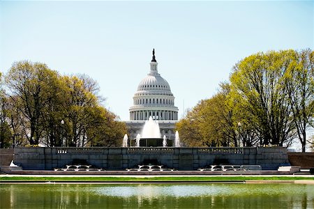 Fountain in front of the Capitol Building, Washington DC, USA Stock Photo - Premium Royalty-Free, Code: 625-00805429